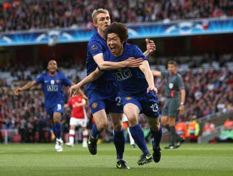 CL: Ji-Sung Park, Arsenal v Manchester United (PA)