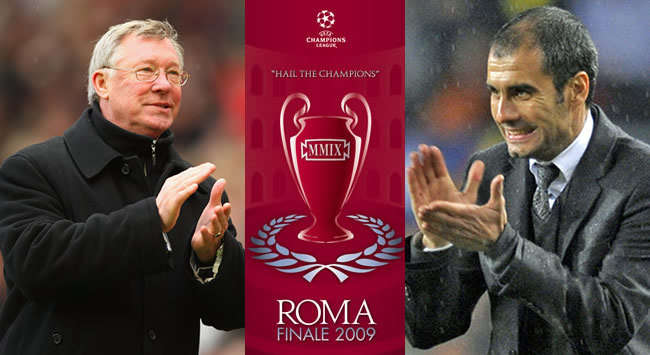 Roma Finale 2009: Sir Alex Ferguson (Manchester United) vs. Josep Guardiola (Barcelona)
