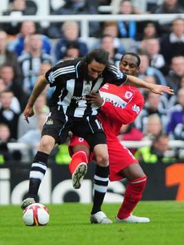 EPL: Jonas Gutierrez - Justin Hoyte, Newcastle United v Middlesbrough (PA)