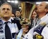Claudio Lotito enjoys his first piece of silverware since taking over Lazio in 2004 after his side win the 2009 edition of the Coppa Italia