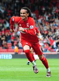 EPL: Tuncay Sanli, Middlesbrough - Aston Villa (PA)