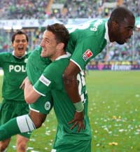 Grafite is overjoyed as he nets for Wolfsburg en route to that title-sealing win over Werder Bremen (firo)