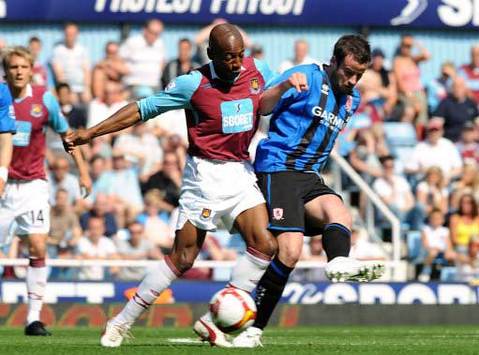 EPL: Matthew Bates - Luis Boa Morte, West Ham United - Middlesbrough (PA)