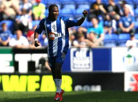 EPL: Hugo Rodallega, Wigan Athletic v Portsmouth (PA)