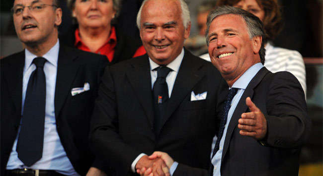 Enrico Preziosi e Riccardo Garrone prima di Genoa-Sampdoria (Grazia Neri)