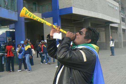South Africa fan with Vuvuzela