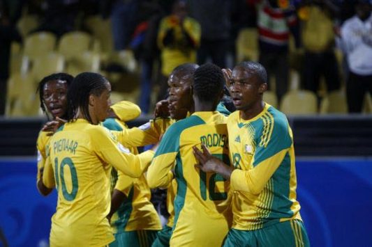 Konfederasyon Kupası: Bernard Parker ve takım arkadaşlarının gol sevinci (Güney Afrika) (PA)