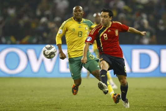 Xavi, Kagisho Dikgacoi, South Africa-Spain (PA)