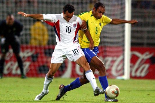 Emerson and Landon Donovan, Brazil-USA, Confederations Cup 2003 (EMPICS)
