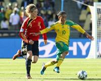 Steven Pienaar and Fernando Torres battle for the ball during Spain's thrilling win over South Africa (PA)
