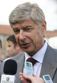 Arsenal manager Arsene Wenger gives an interview after the end of his side's first pre-season friendly against Barnet which ended in a 2-2 draw (PA)