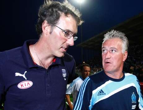 Laurent Blanc (Bordeaux coach) and Didier Deschamps (OM coach)