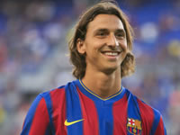 Zlatan Ibrahimovic In His New Barcelona Jersey (MARCA)