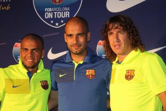 Barcelona USA Tour 2009 - Guardiola Puyol Alves (Steve Han)