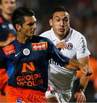 Ligue 1 : Emir Spahic (Montpellier) vs Mevlut Erding (Paris SG)