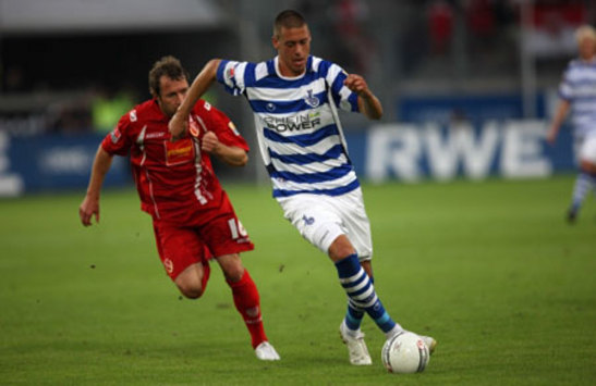 2. Bundesliga: MSV Duisburg - Energie Cottbus, Sandro Wagner, Marko Kurth (firo)