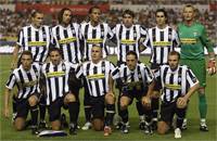 Juventus players pose for the cameras for the team photograph