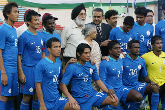 Team India Line up for their first match against Lebanon (Mango Peel)