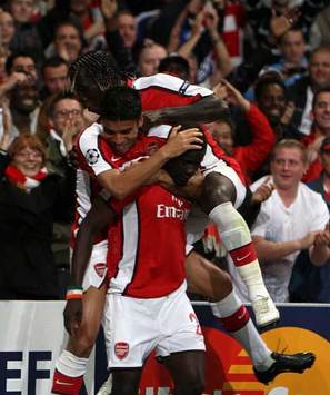 CL: Emmanuel Eboue, Arsenal v Celtic (PA)