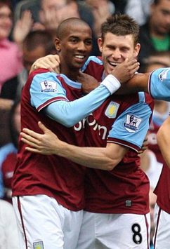 EPL: Ashley Young & James Milner, Aston Villa - Fulham (PA)