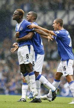 EPL: Louis Saha, Everton - Wigan Athletic (PA)