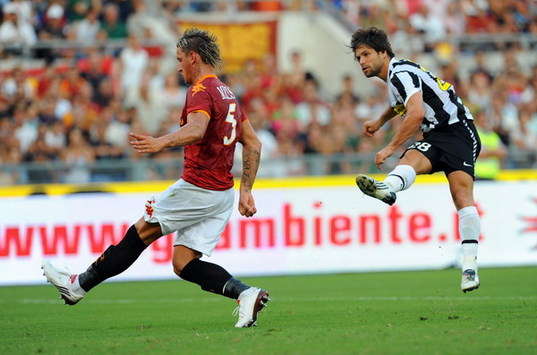 Serie A, Roma-Juventus: Diego, Mexes (Foto Grazia Neri)