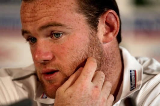 England star Wayne Rooney answers questions from the media