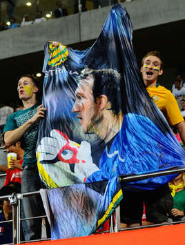Australia fans - Korea vs Australia (Goal.com)