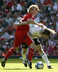 EPL: Dirk Kuyt - Graham Alexander, Liverpool v Burnley (PA)