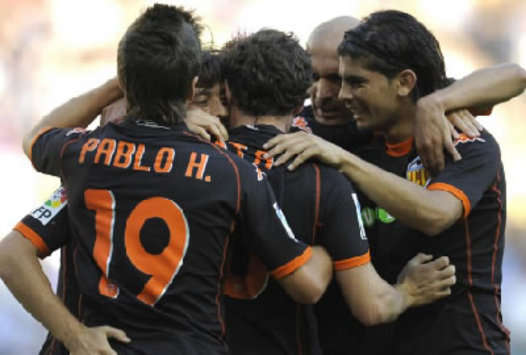 İspanya: Valencialı oyuncuların gol sevinci (MARCA)