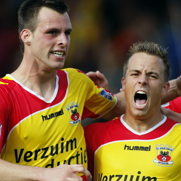Koen van der Biezen en Jonathan Vosselman, Go Ahead Eagles (Foto PROSHOTS)