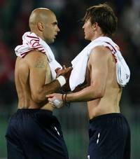 Champions League : Cris & Kim Kallström (Olympique Lyonnais)
