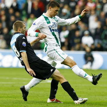 Michael Silberbauer vs Danny Holla, FC Groningen - FC Utrecht (Foto PROSHOTS)