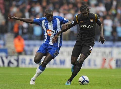 EPL: Emmanuel Adebayor - Mohamed Diame, Wigan Athletic - Manchester City (Getty Images)