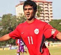 This Is Me, Mohammed Rafi: The Mahindra United Striker Exults After His Second Goal Against Chirag (Mango Peel)