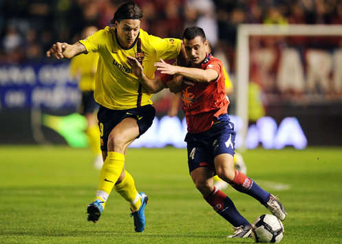 Zlatan Ibrahimovic, Miguel Flaño, Osasuna, Barcelona (Getty Images)