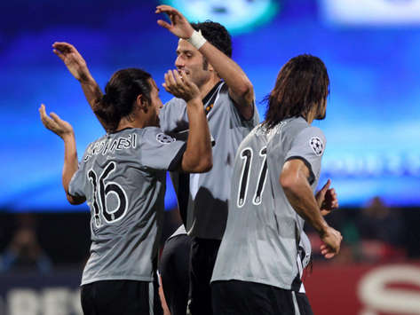 Şampiyonlar Ligi: German Camoranesi ve takım arkadaşlarının gol sevinci (Juventus) (Getty Images)