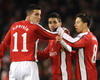 Robin van Persie, Cesc Fabregas & Samir Nasri, Arsenal - AZ (Foto PROSHOTS)