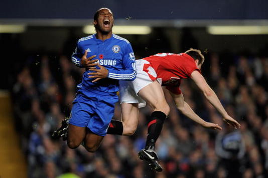 EPL: Didier Drogba - Jonny Evans, Chelsea - Manchester United (Getty Images)