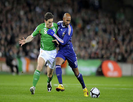 Nicolas Anelka blazes a trail for France in Dublin against Ireland (Getty Images)