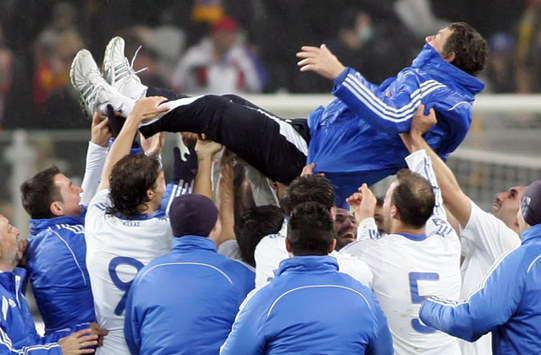 WCQ: Ukraine - Greece / Otto Rehhagel (INTIME)