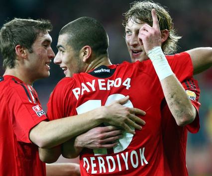 Bayer 04 Leverkusen: Stefan Reinartz, Eren Derdiyok, Stefan Kießling (Bongarts/Getty-Images)