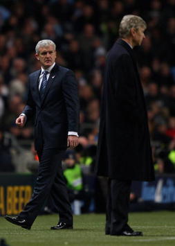 CC: Arsene Wenger - Mark Hughes, Manchester City - Arsenal （Getty Images） 