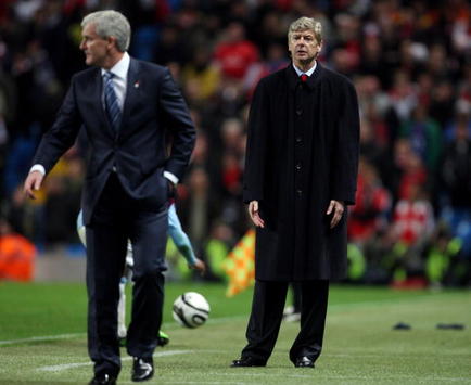CC: Arsene Wenger - Mark Hughes, Manchester City - Arsenal （Getty Images）