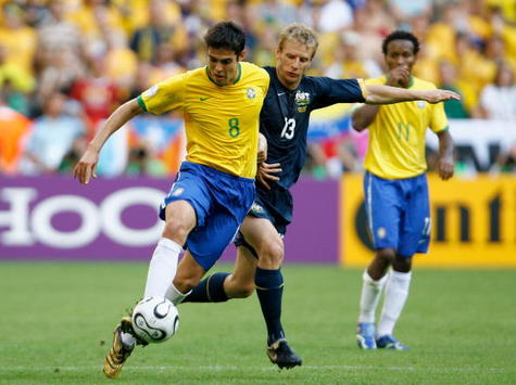 Kaka and Vince Grella, Brazil v Australia, 2006 World Cup (Getty Images)