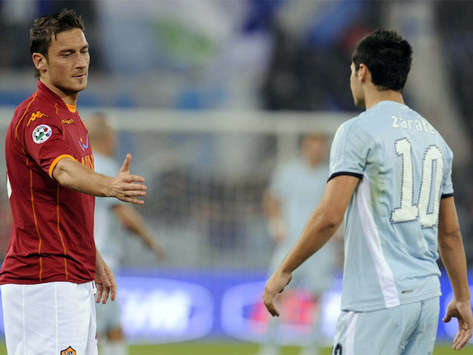 Francesco Totti & Maurito Zarate - Roma-Lazio - Serie A (Grazia Neri)