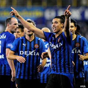 Celebration at Club Brugge after Nabil Dirar scores, Club Brugge (foto PRO SHOTS)