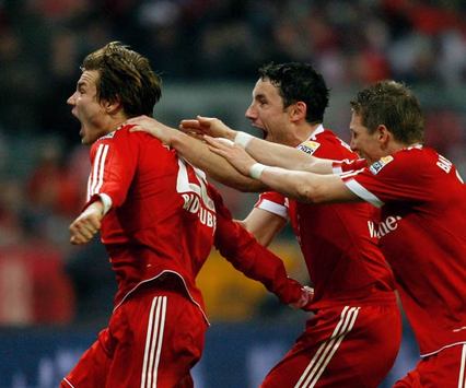 Bundesliga Bayern München - Borussia Mönchengladbach: Holger Badstuber, Mark van Bommel & Bastian Schweinsteiger (Bongarts/Getty-Images)