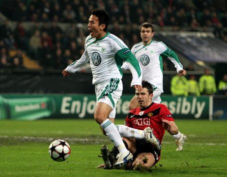 Champions League: VfL Wolfsburg - Manchester United, Hasebe, Carrick (Getty Images)