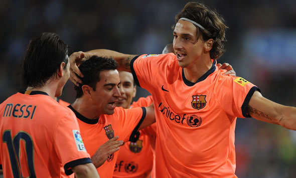 Messi, Xavi, Ibrahimovic, Barcelona (Getty Images)